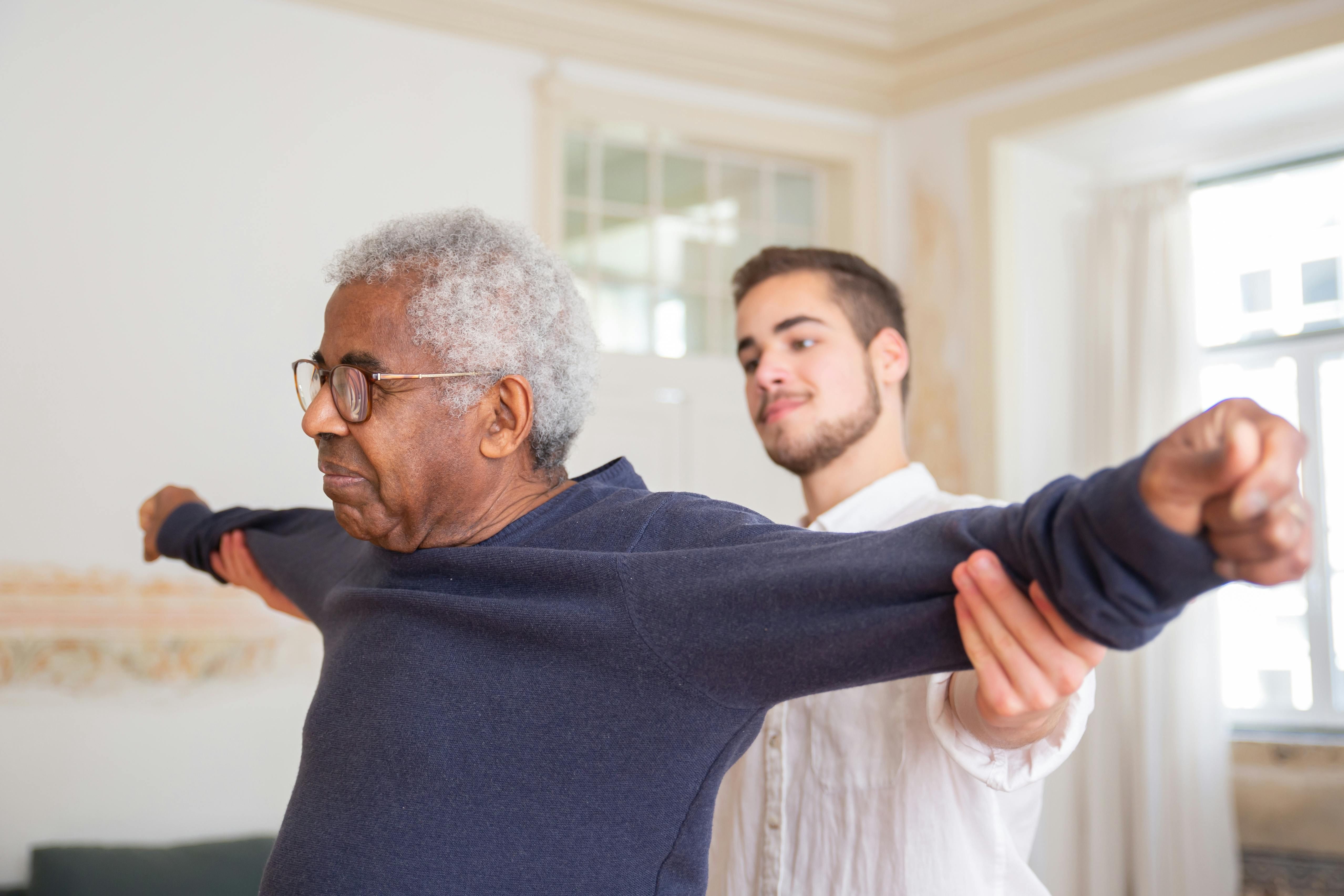 Resident in physical therapy session at The Waters of Rushville